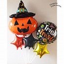 スティックバルーン5本セット　ハロウィン with ウィッチパンプキン