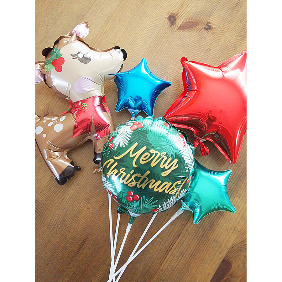 クリスマススティックバルーン　クリスマスwithトナカイ