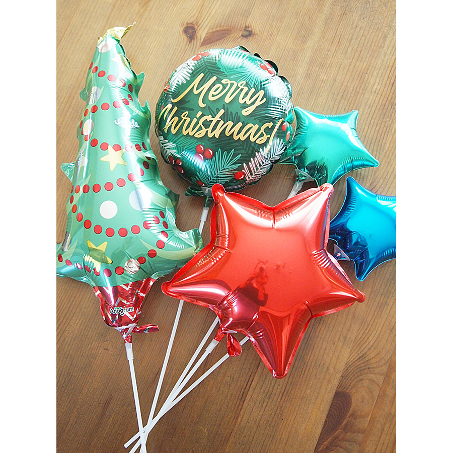 クリスマススティックバルーン　クリスマスwithツリー